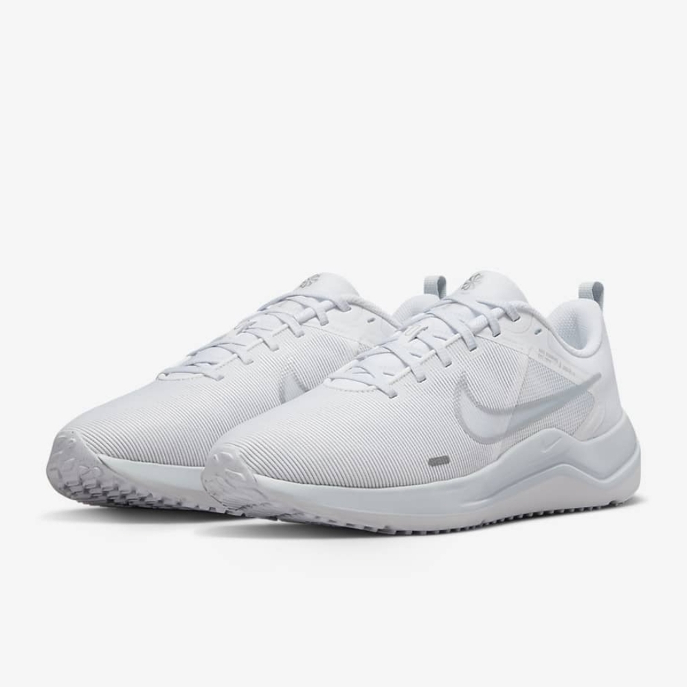 NIKE Downshifter 12 White/Silver Running Sneaker Comfort Shoe Women's Size 7